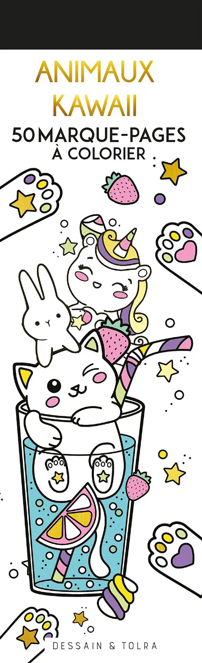 Animaux Kawaii - 50 marque-pages à colorier - Image 2