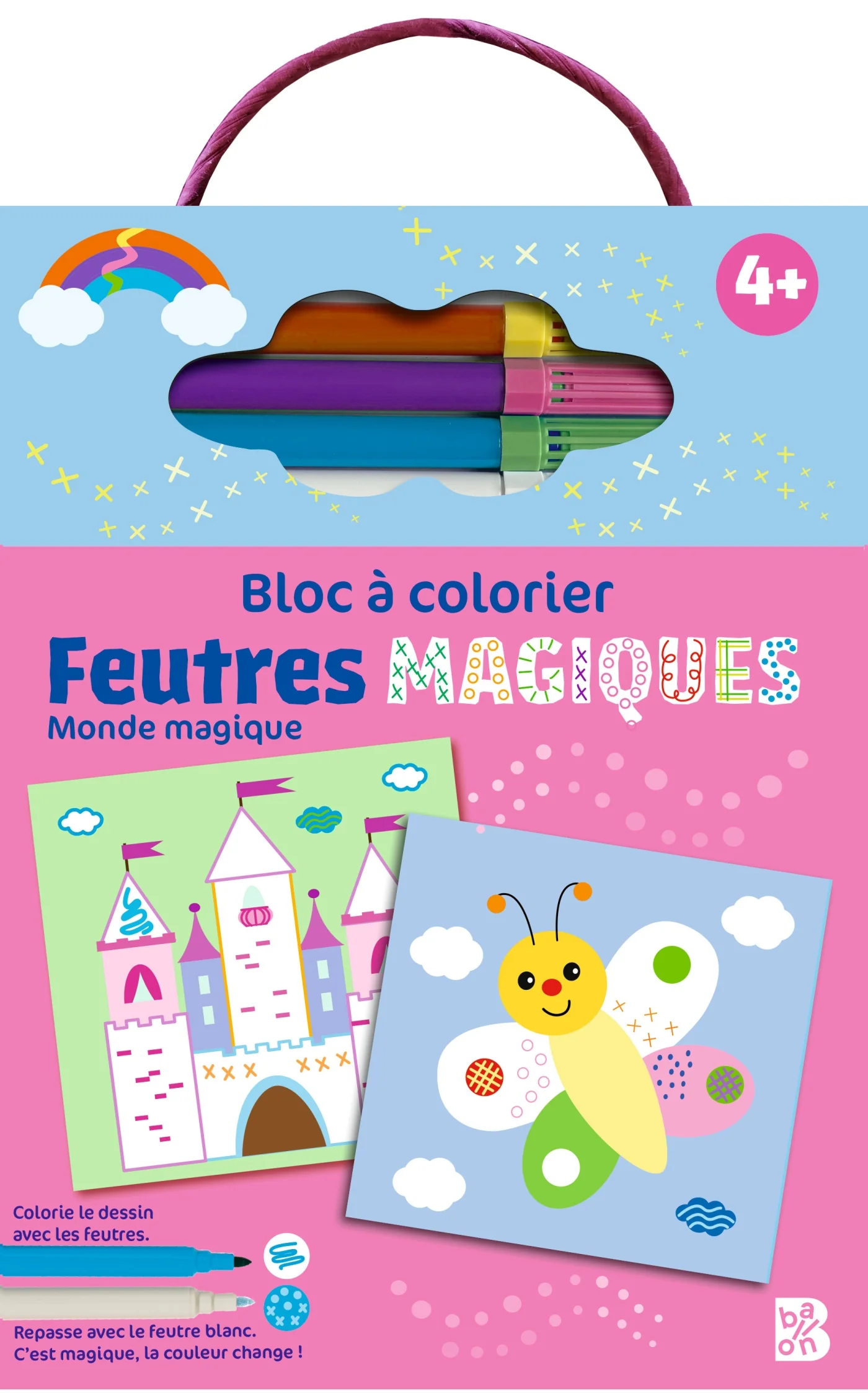 Bloc à colorier avec feutres magiques - Le monde magique