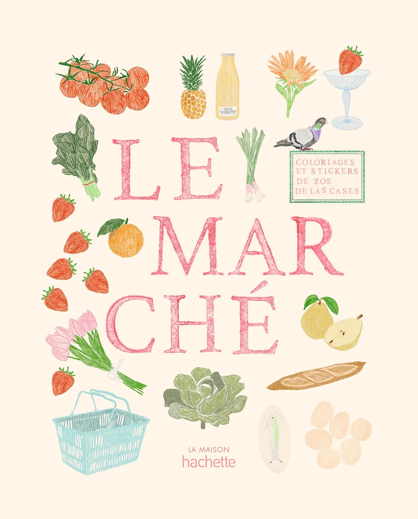 Carnet de coloriages et de stickers / Le Marché