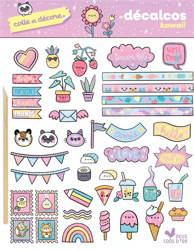 Colle et décore - Décalcos kawaii