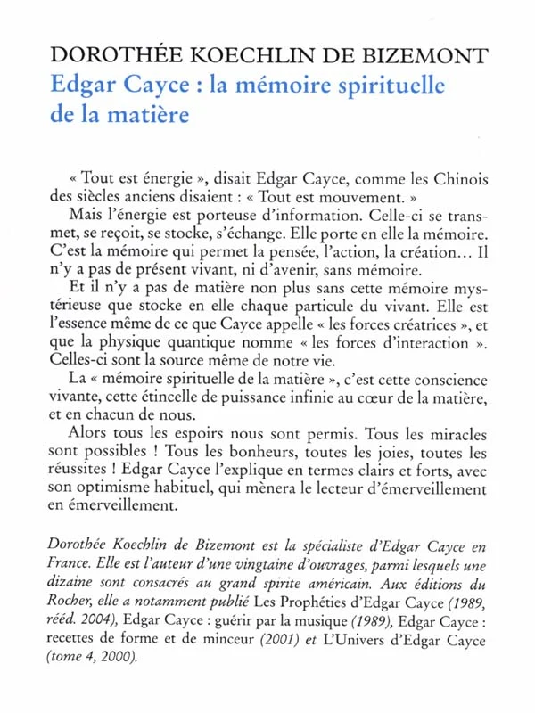 Edgar Cayce : la mémoire spirituelle de la matière - Image 2
