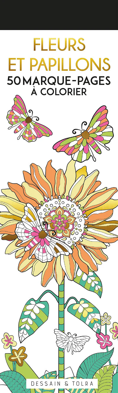 Fleurs et papillons - 50 marque-pages à colorier - Image 2