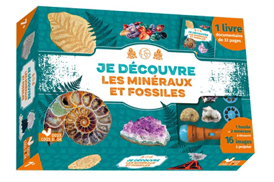 Je découvre les minéraux et fossiles - coffret avec lampe et kit excavation - Image 3