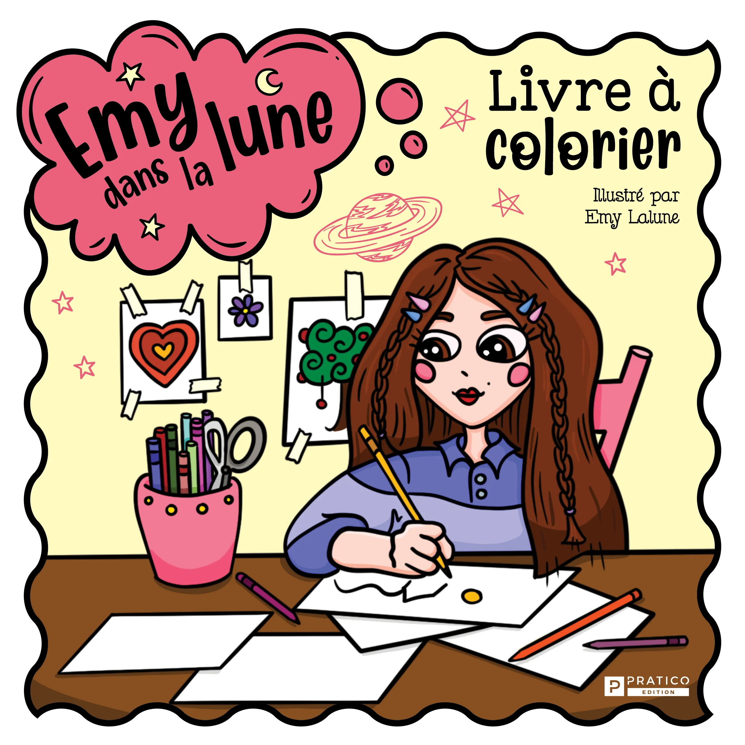 Livre à colorier Emy dans la lune