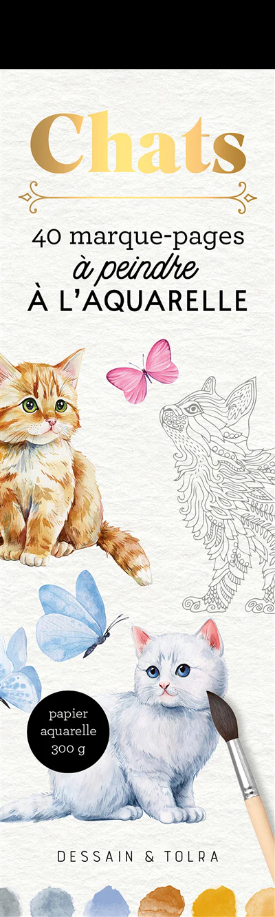 Marque-pages Chats à l'aquarelle