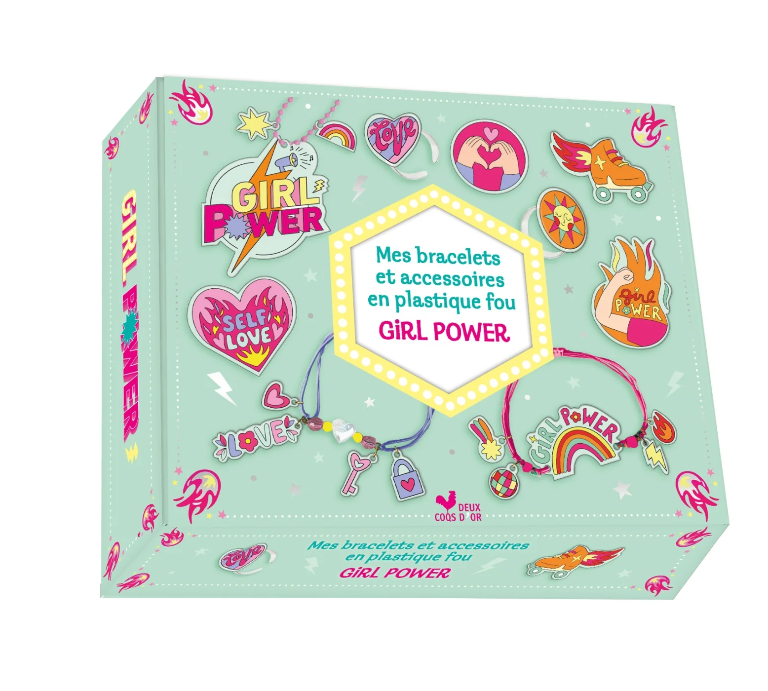 Mes bracelets et accessoires Girl power en plastique fou - coffret avec accessoires