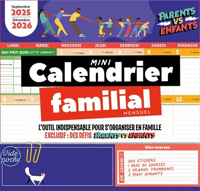 Mini calendrier familial mensuel
